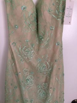 New with tags. Mint green/nude mermaid dress. Size 6.