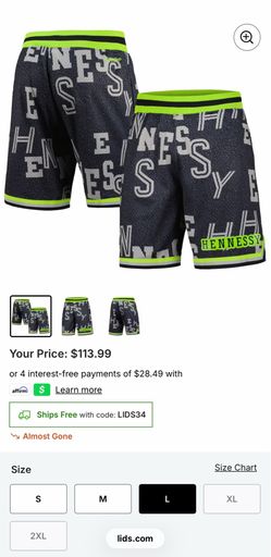 Basketball Shorts | Size Large | Mitchell & Ness NBA x Hennessy Neon Concrete Game Day Shorts