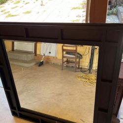 Black Wooden Mirror 