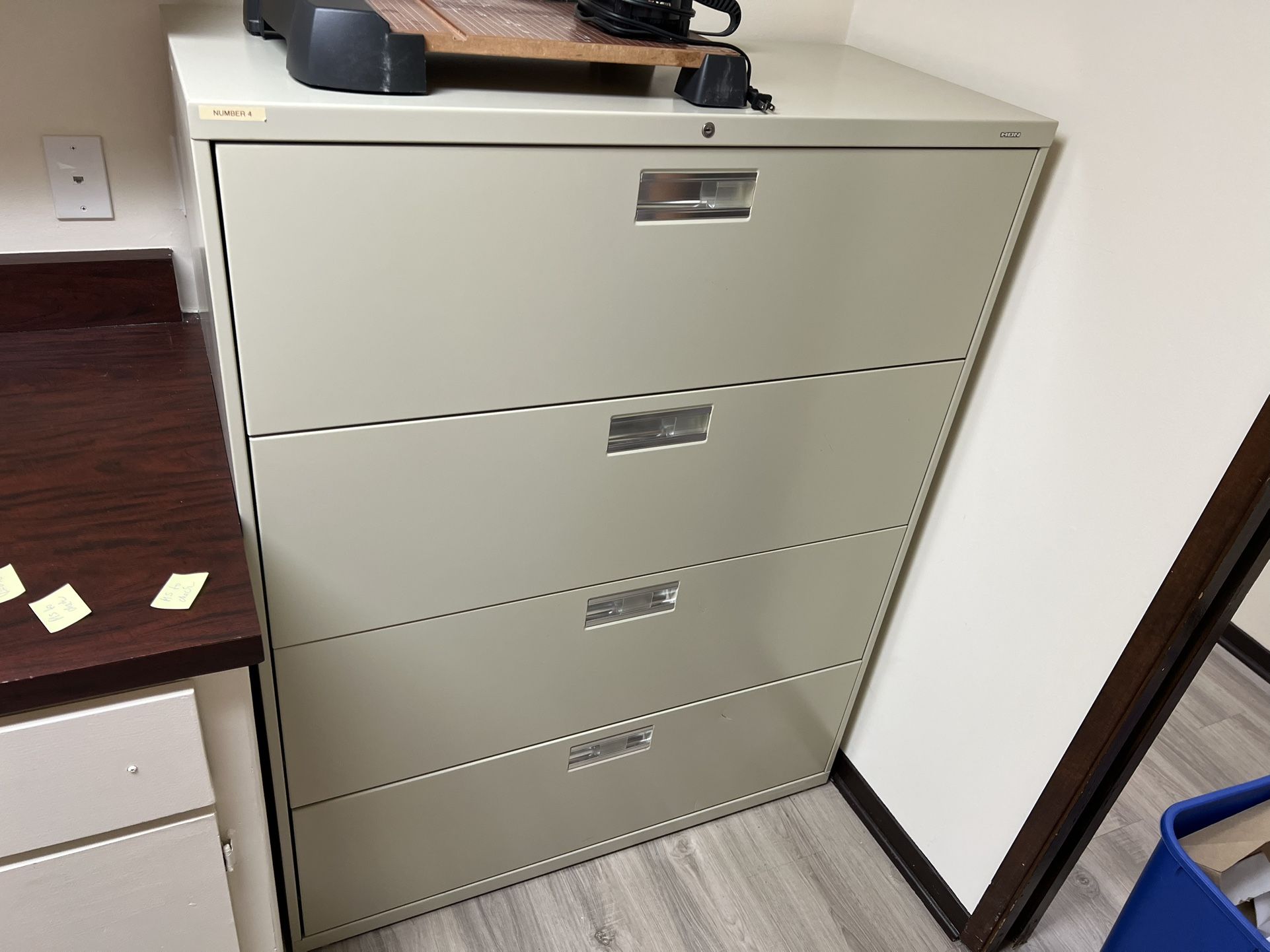 HON 4-Drawer Lateral File, Light Gray