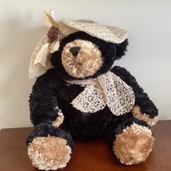 Dan Dee Collectors Choice Black Teddy Bear Stuffed Animal, 14" long, 11" Sitting