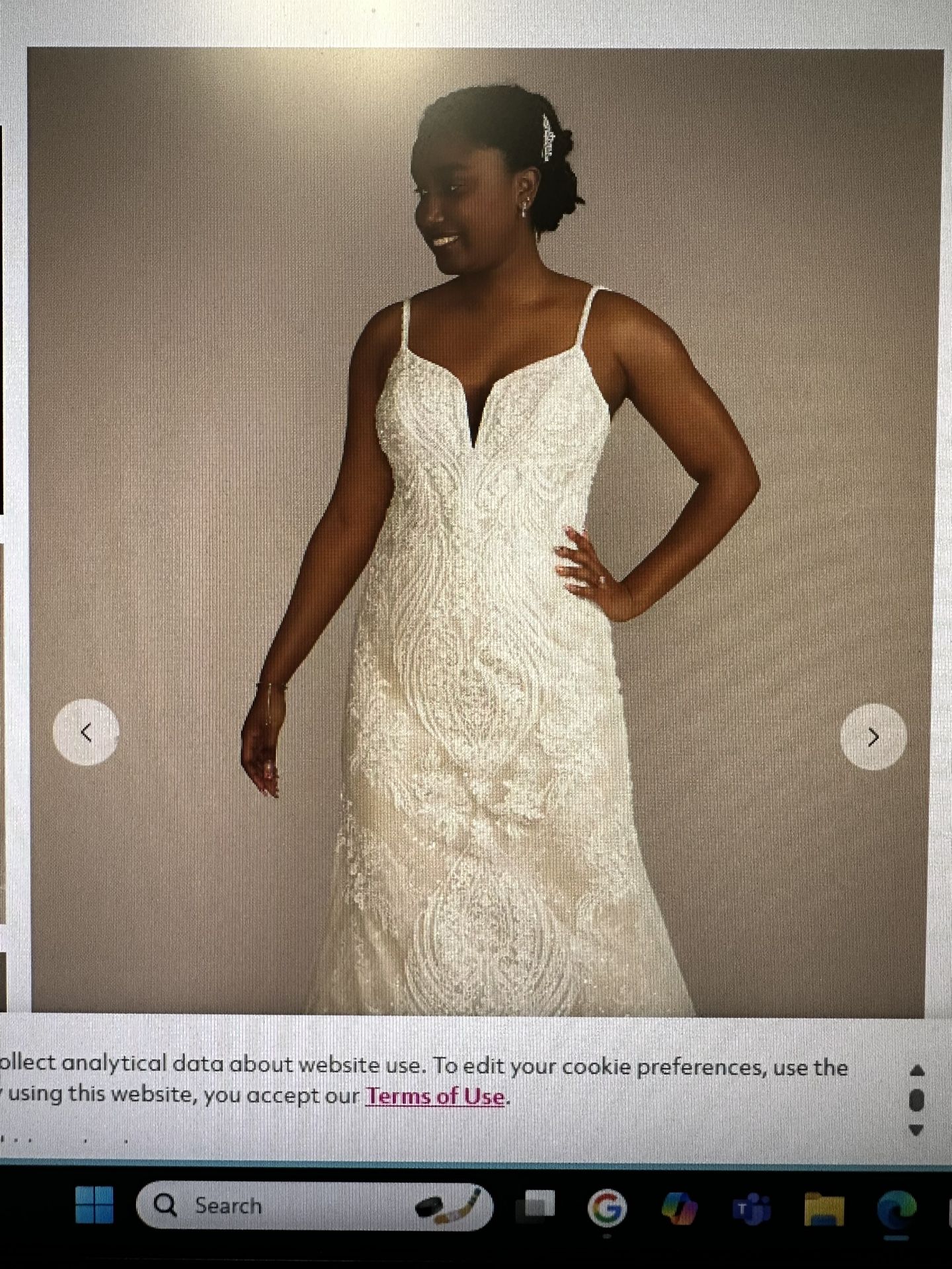 Strappy All over Beaded Lace Mermaid Dress, Size 14