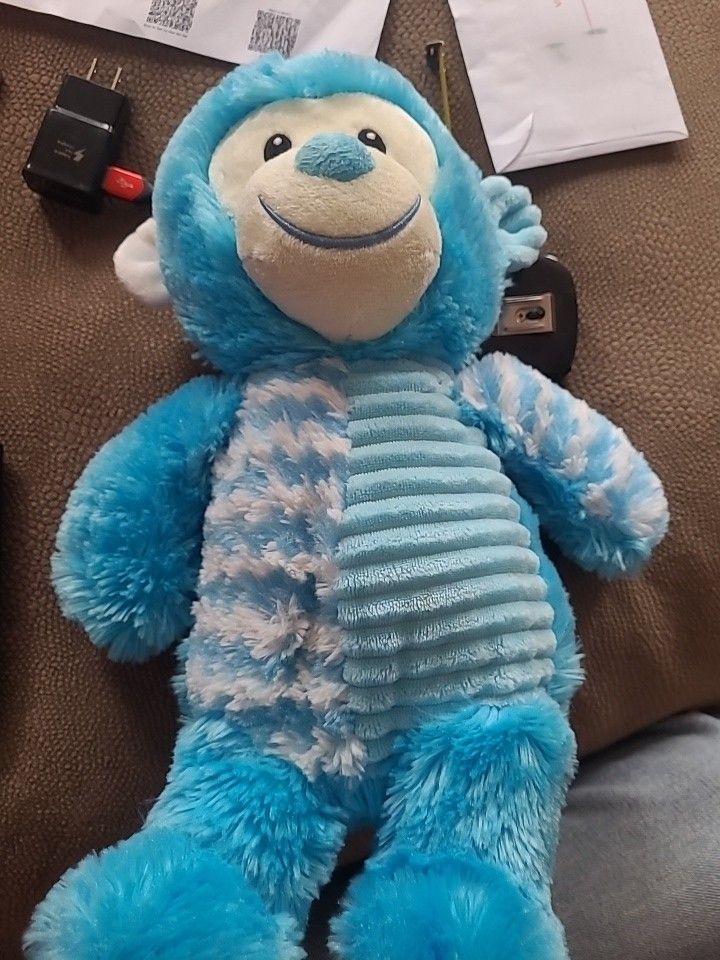 PLUSH 14" blue MONKEY CREAM blue SOFT