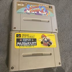 🎮 Super Famicom Game Bundle – Street Fighter II + Super Mario Kart – $30 OBO💥🇯🇵