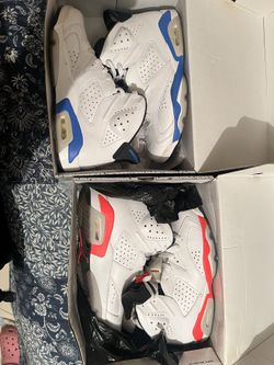 Jordan 6 Retro sport blue and Infrared white