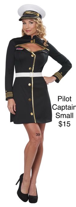 Pilot Captain Womens Costume Small / Traje de Capitan Halloween