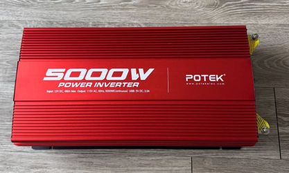 POTEK 5000W Power Inverter 12V DC to 115V AC Open Box Complete w/Cables