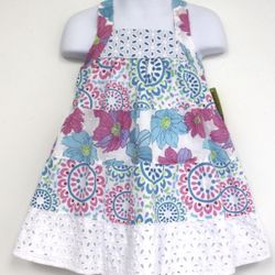 Penelope Mack Girls Sundress Size 4T Multicolor Floral Medallion Tiered