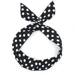 Moving Sale - Black White Polka Dot Tie Headband