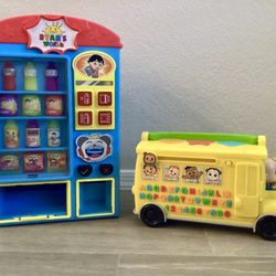 CoComelon Musical Learning Bus, Number and Letter Recognition, Phonetics, Yellow School Bus Toy Plays ABCs Wheels on the Bus Ryan's World Vending Toy