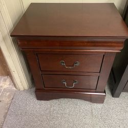 24 in. H x 15 in. W x 21 in. D 2-Drawer Brown Nightstand