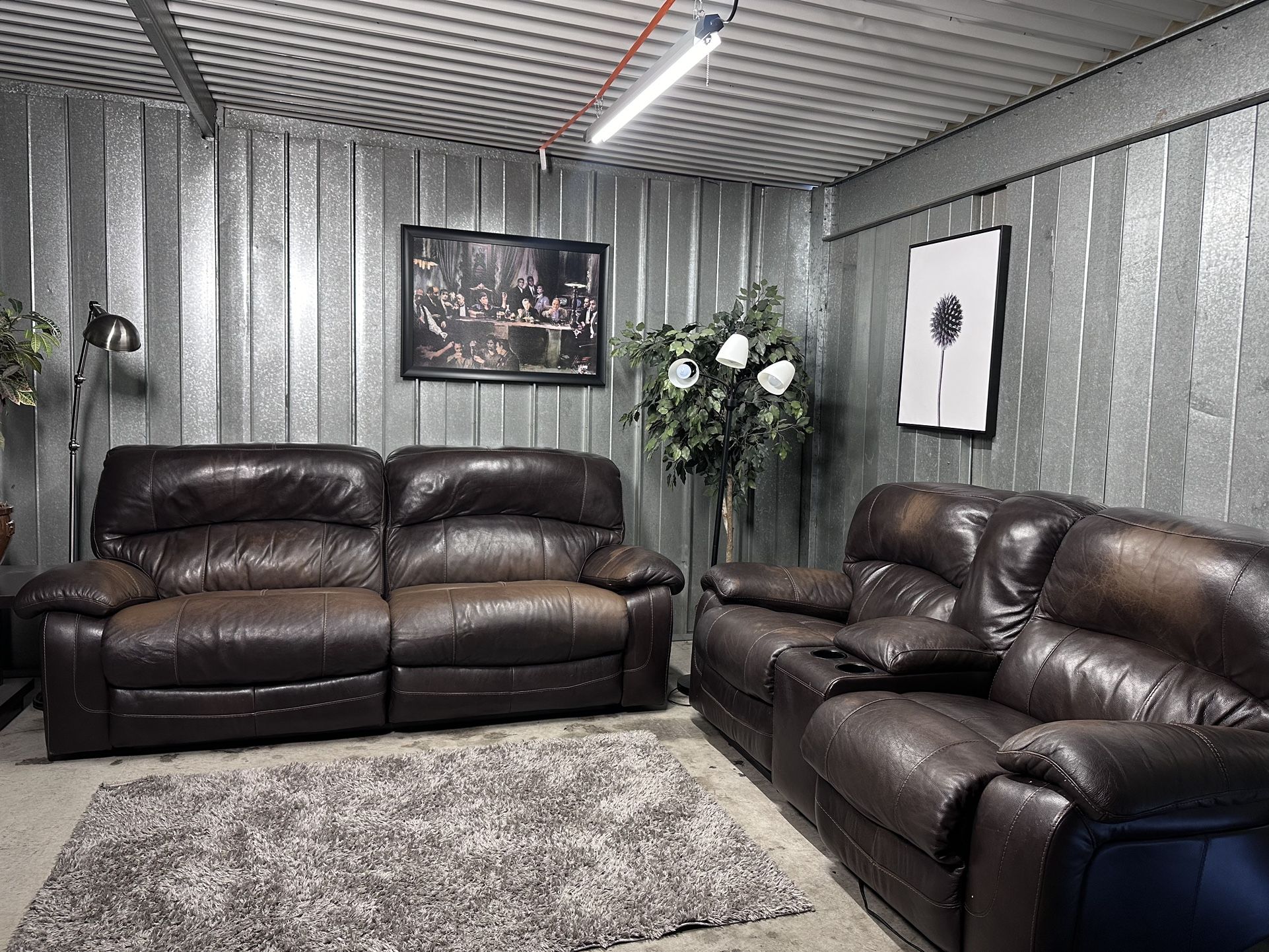 Oversized leather power recliners- free Delivery