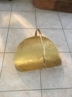 Solid Hammered Brass Log Holder