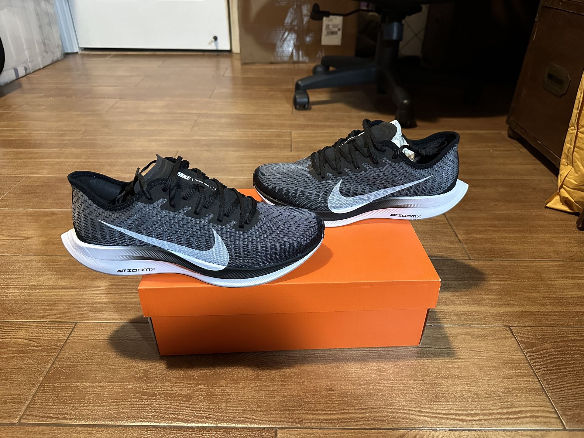 Nike Zoom Pegasus Turbo 2 At2863-001 Men’s Size 10 Black Gunsmoke