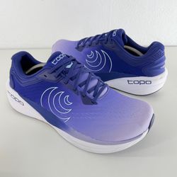 Topo Phantom 4 Womens Sz 12 Purple Blue White Athletic Running Shoe Sneaker EUC