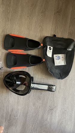 Fins N Snorkle Mask Adult 7 + wetsuit + Size