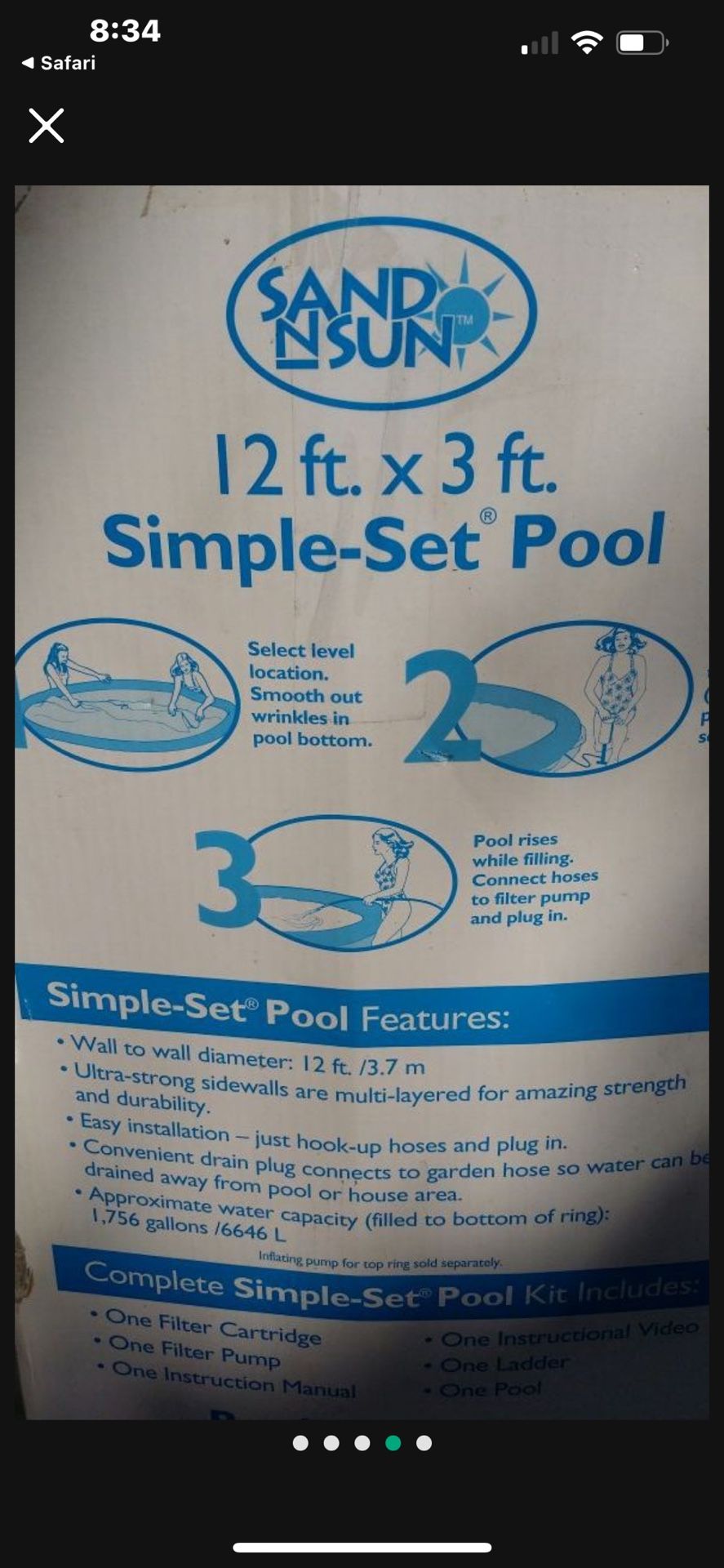 Sand and sun Pool- Brand new In Box