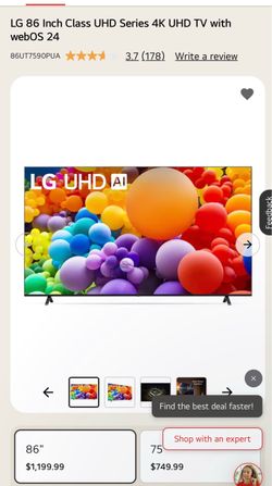 LG 86-Inch 4K UHD Smart TV with webOS