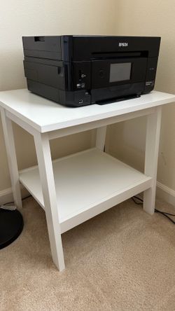 IKEA LUNNARP Printer Stand / Side Table – White, 2-Shelf