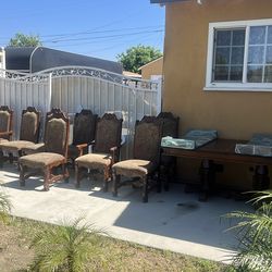 Dinning table with chairs and table extenders
