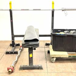 (23pc) Weight Set, Bench Press & Dumbbells