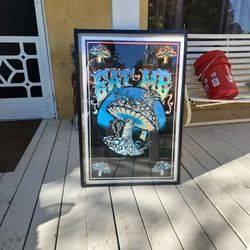 Framed "Eat Me" Black Light Poster
