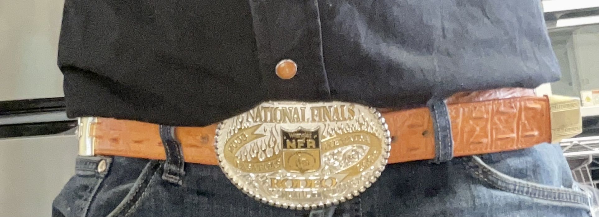 Nice Beautiful, Rodeo Champ Belt Buckle And Aligátor Leather Belt