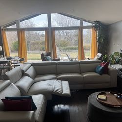 Nevio 5-pc Leather "L" Sectional with 3 Power Recliners, Created for Macy's