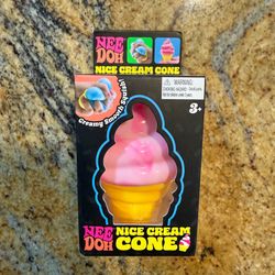 SEALED Schylling Needoh Nice Cream Cone Pink Squish Toy Nee Doh