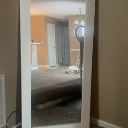 White Tall Floor Mirror 