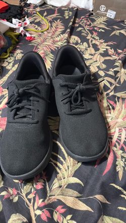 All-Black Low-Top Canvas Sneakers Size 13m 14.5w