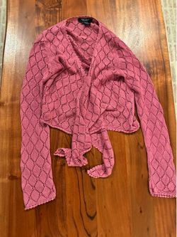 Girls Pink Knit Wrap Cardigan – Size  M