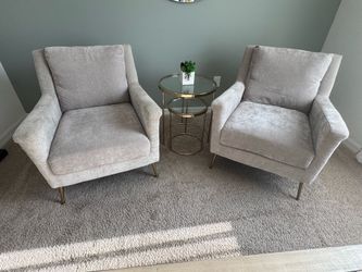 Pair Gray Decor chairs - Model home furniture