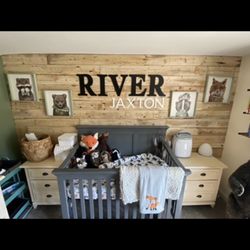 Grey Baby Crib 