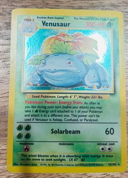 Venusaur Holo Rare Pokémon Card Base Set 15/102