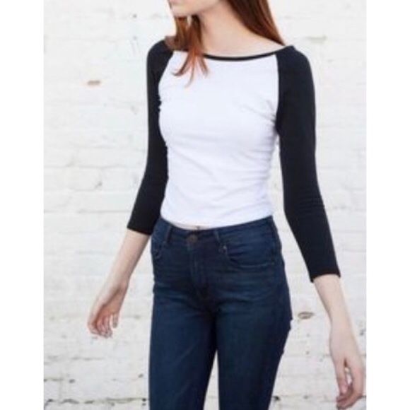 Brandy Melville baseball tee shirt crop top