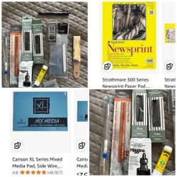 Art Supplies Newsprint and Mixed Media Pads 