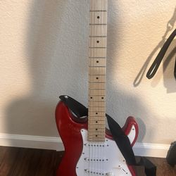 Red Electric Guitar w amp and guitar bag