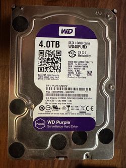 WD Purple 4TB Surveillance Hard Drive (WD40PURX) – Wiped & Tested