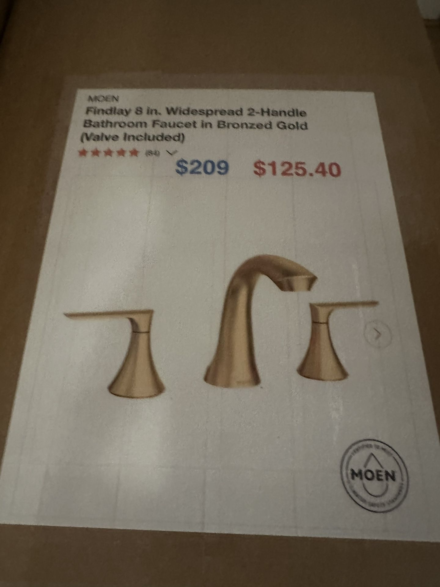 MOEN Findlay 8 in. Widespread 2-Handle Bathroom Faucet in Bronzed Gold (Valve Included)