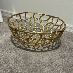 Elk Home Free Form Gold Finish Metal Bowl