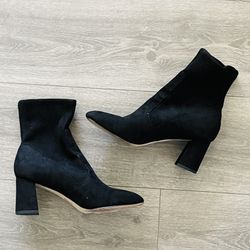 Black Ann Taylor suede booties. I don’t have the box anymore. C