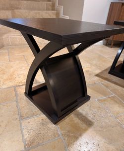 Set of 4 Dark Espresso Square Tables