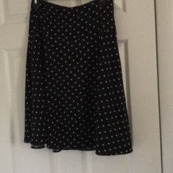 White House Black Market Casual Skirt: Black Polka Dots Bottoms size 4