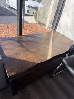 Wood Metal Coffee Table Sturdy 