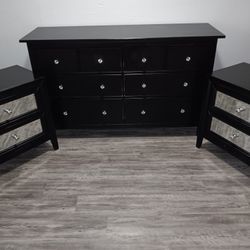 Bedroom dresser set black 
