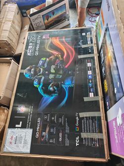 75" TCL QM6K QD-Mini LED Smart TV — FOR PARTS ONLY (Broken Screen)