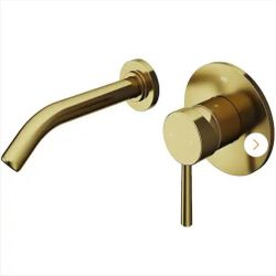 VIGO
Olus Single Handle Wall Mount Bathroom Faucet in Matte Brushed Gold
