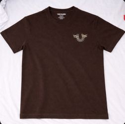 Brown True Religion men's heavy ribbon cotton t-shirt