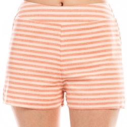 NEW Bo Bel Peach Striped High Waisted Shorts Size Medium